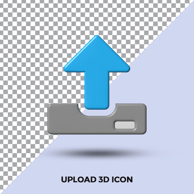 PSD ikona 3d prześlij logo