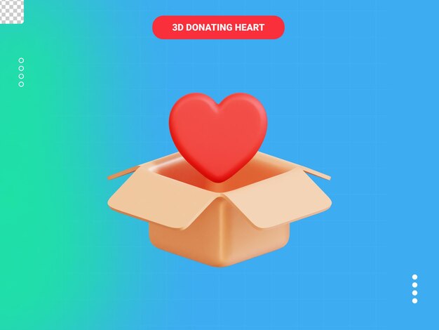 ikona 3d serca darowizny