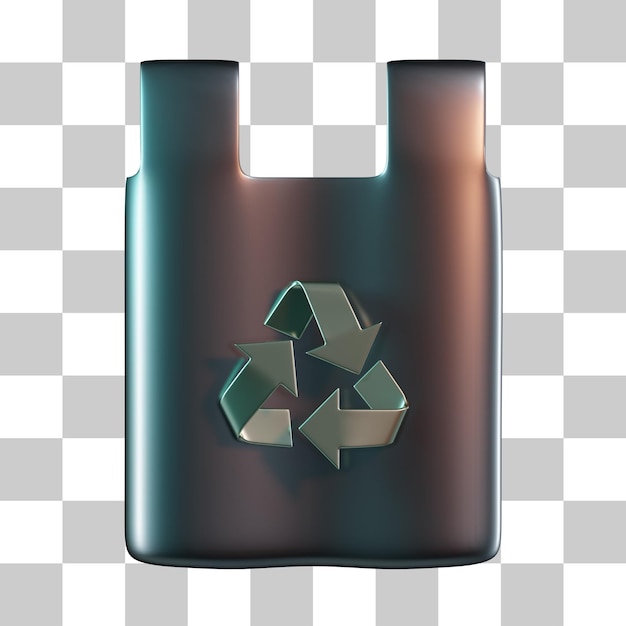 PSD ikona 3d torby recyklingu