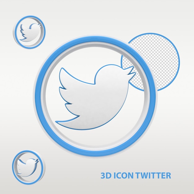 PSD ikona 3d twittera