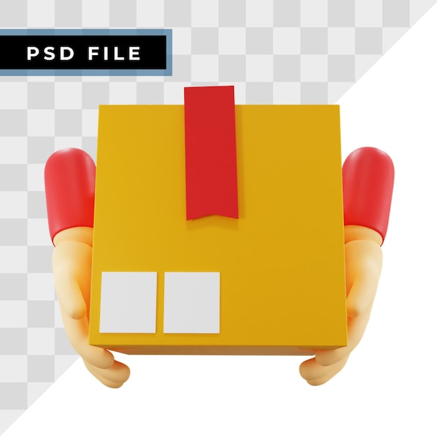 Ikona 3D usługi dostawy, odizolowana w białym tle, ilustracja 3d e-commerce
