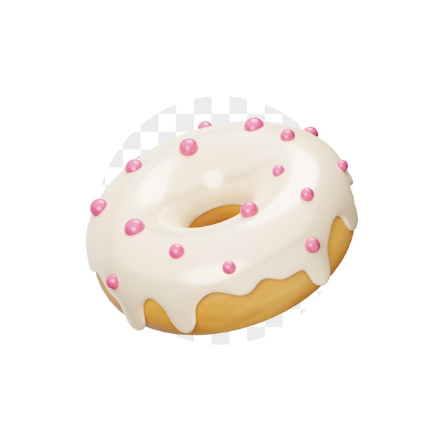 PSD ikona 3d vanilla donut food