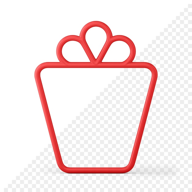 PSD ikona 3d w kształcie prezentu