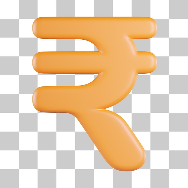 PSD ikona 3d waluty rupii