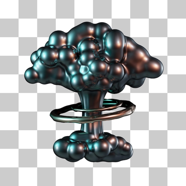 PSD ikona 3d wybuchu jądrowego