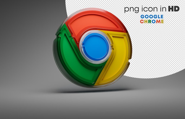 Ikona 3D z przezroczystym tłem - google chrome (po prawej)