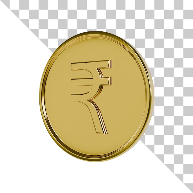 Ikona 3D złotej monety rupii