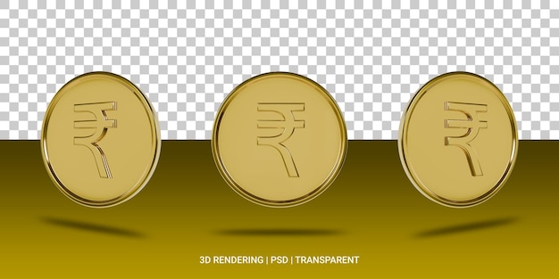 Ikona 3D złotej monety rupii