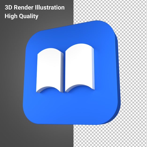 Ikona aplikacji Apple ibook w renderowaniu 3d