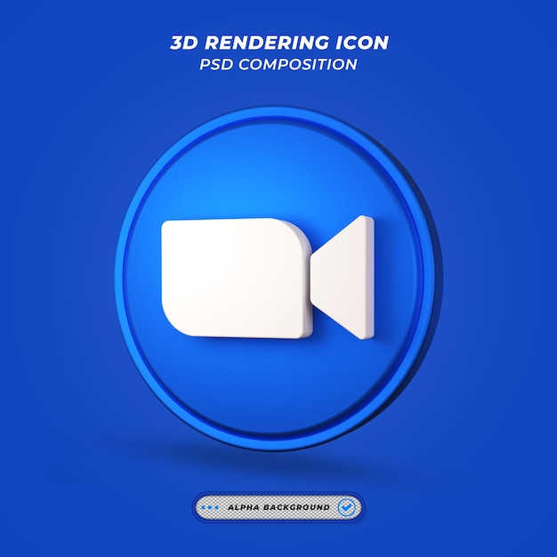 Ikona Aplikacji Social Media Zoom W Renderowaniu 3d