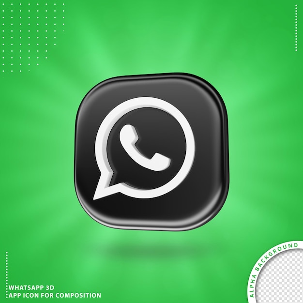 Ikona Aplikacji Whatsapp Dla Kompozycji Czarna