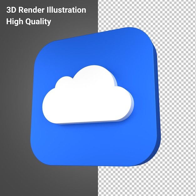 PSD ikona apple cloud w renderowaniu 3d