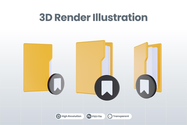 Ikona Archiwum Folderu Renderowania 3d Z Pomarańczowym Folderem Plików I Czarnym Archiwum