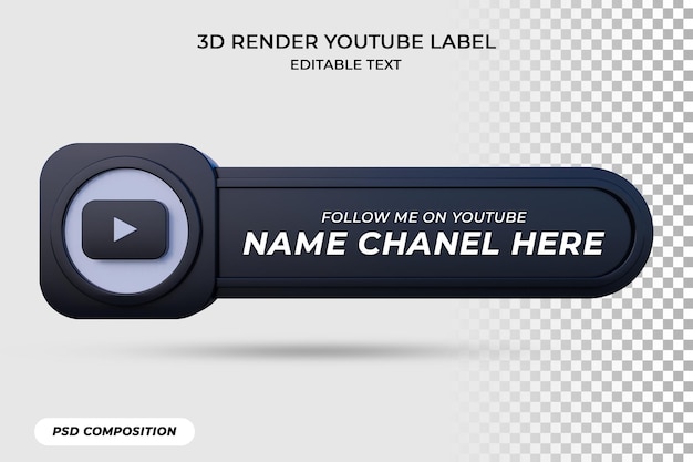 Ikona Banera Podążaj Za Etykietą Renderowania 3d Youtube