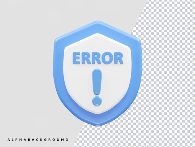 Ikona Błędu 3d Renderowania Ilustracji Wektorowych
