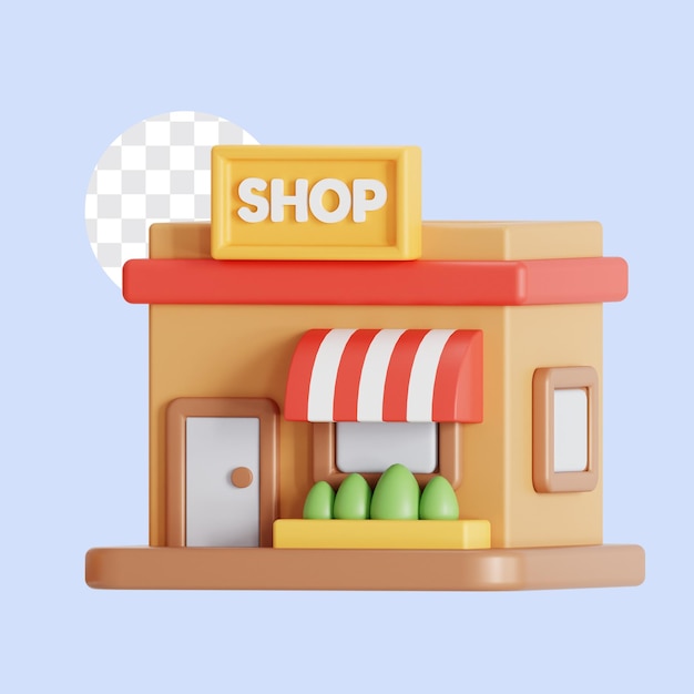 Ikona budynku sklepu 3D
