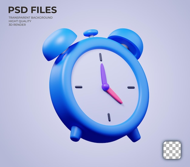 Ikona budzika Prosta ilustracja renderowania 3d na żywym tle