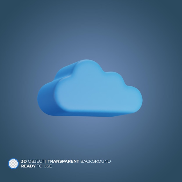 PSD ikona chmury izolowana ilustracja renderowania 3d