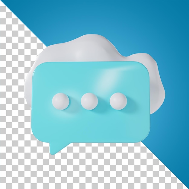 Ikona Czatu W Chmurze Renderowania 3d