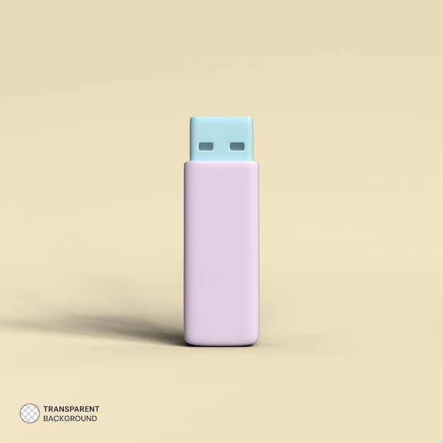 Ikona Dysku Flash Usb Izolowany Render 3d Ilustracja