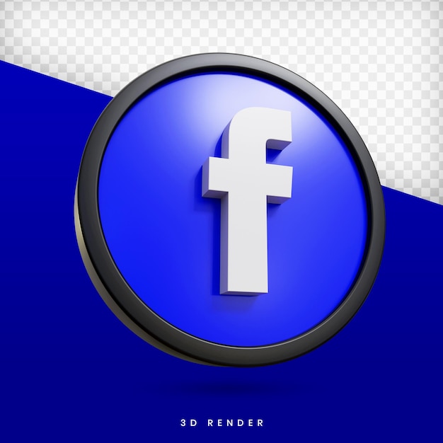 Ikona Facebook Renderowanie 3d Premium Ps