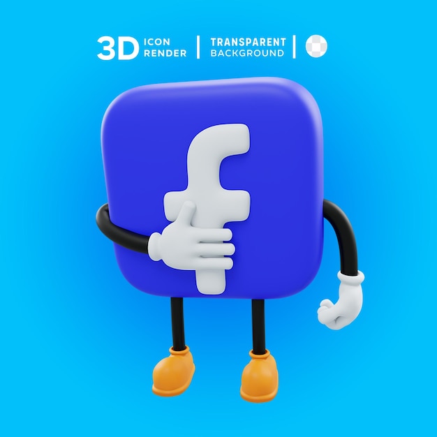 PSD ikona facebooka 3d stanowi ilustracja