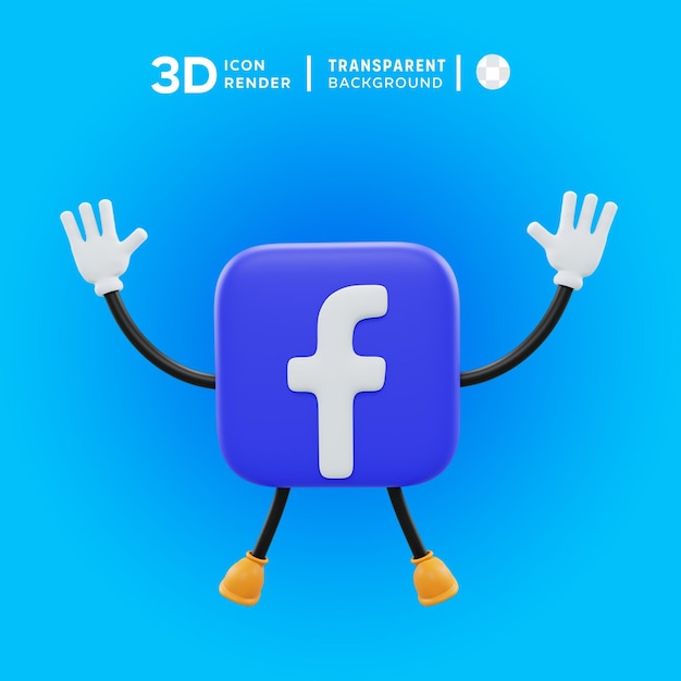 PSD ikona facebooka 3d stanowi ilustracja