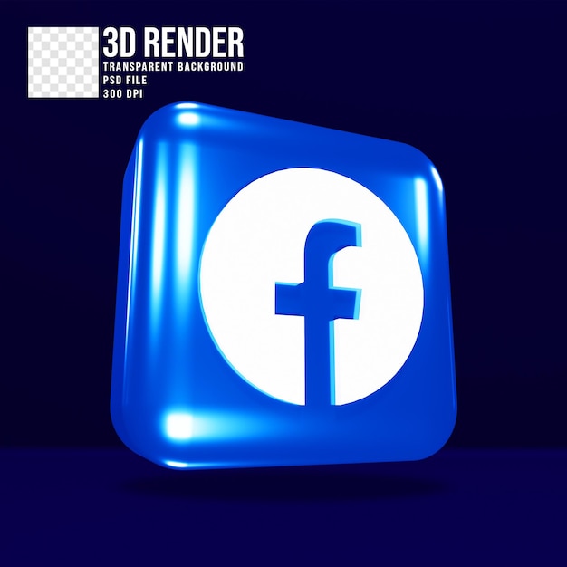 Ikona Facebooka W Mediach Społecznościowych Renderowania 3d