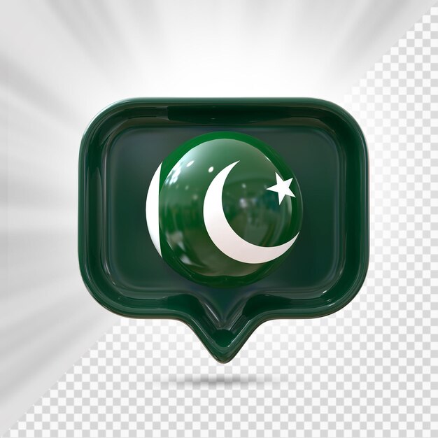 Ikona Flagi Pakistanu Renderowania 3d