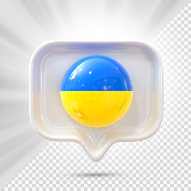 Ikona flagi Ukrainy 3D