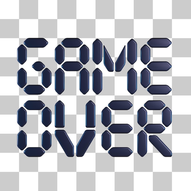 PSD ikona game over 3d