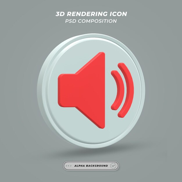 PSD ikona głośnika w renderowaniu 3d