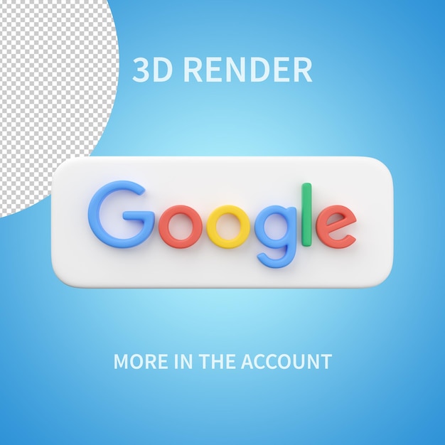 PSD ikona google renderowania 3d na przezroczystym tle