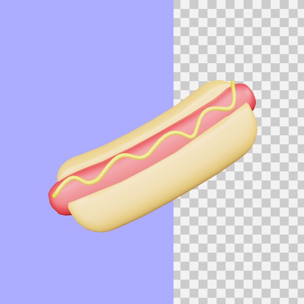 Ikona Hot Doga Renderowania 3d