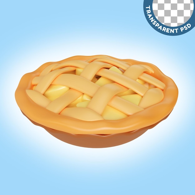 Ikona ilustracja 3D szarlotka