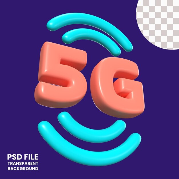 PSD ikona ilustracji 3d 5g