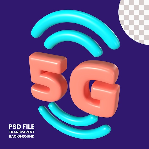 PSD ikona ilustracji 3d 5g