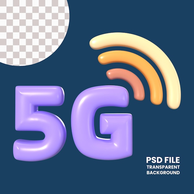 PSD ikona ilustracji 3d 5g