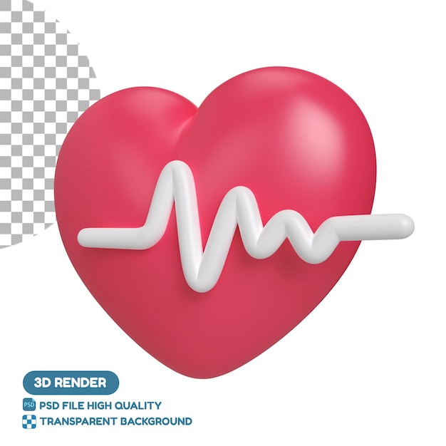 Ikona ilustracji 3D bicia serca