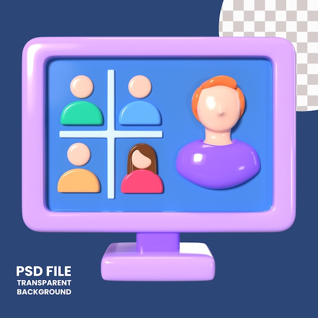 Ikona ilustracji 3D dla webinarów
