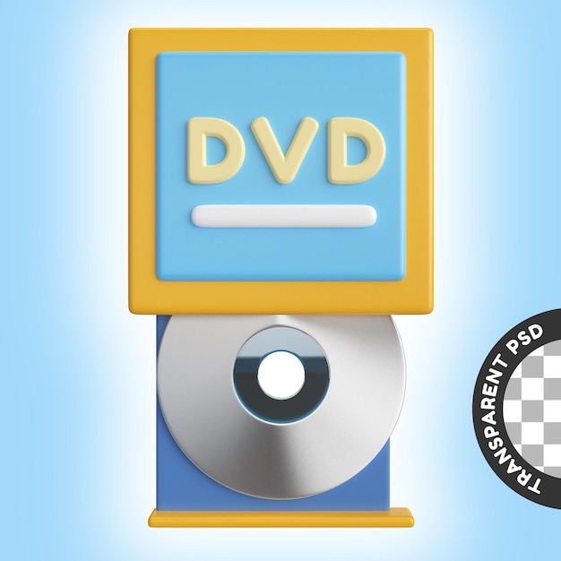 PSD ikona ilustracji 3d dvd rom