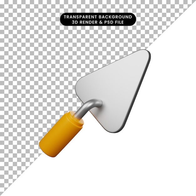 PSD ikona ilustracji 3d konserwacji lub ikony w budowie w renderowaniu 3d