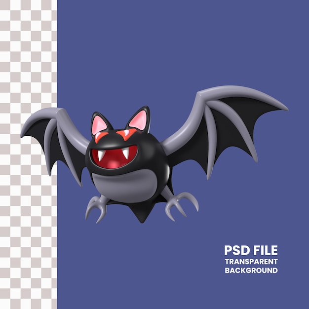 PSD ikona ilustracji 3d nietoperza