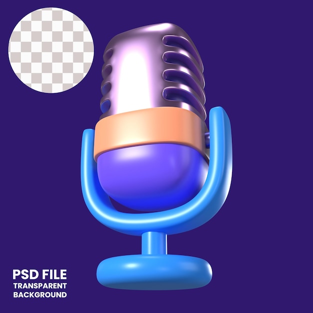 Ikona ilustracji 3D podcastu