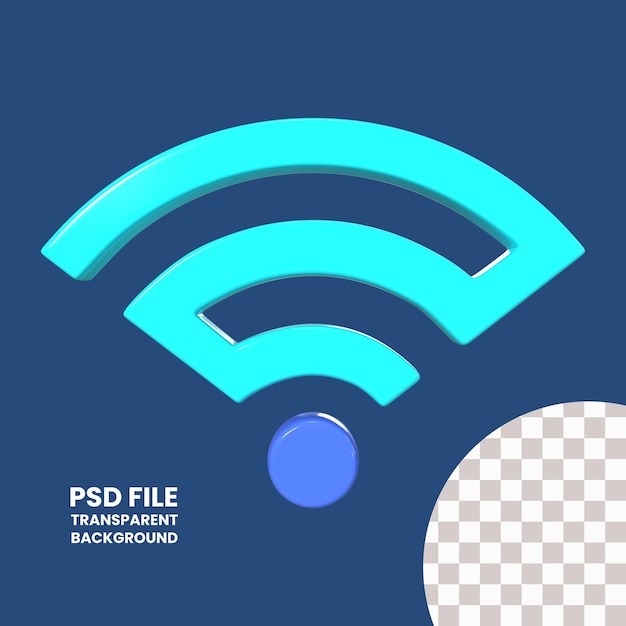 Ikona ilustracji 3D połączonej z Wi-Fi