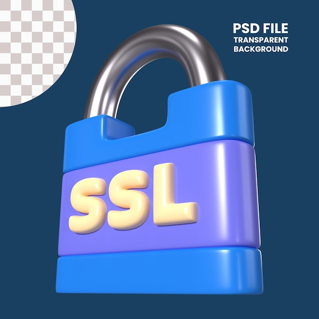 PSD ikona ilustracji 3d ssl