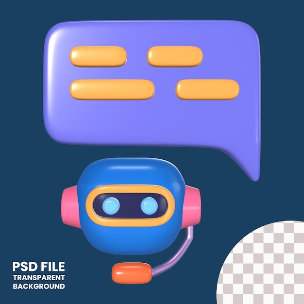Ikona ilustracji AI Chatbot 3D