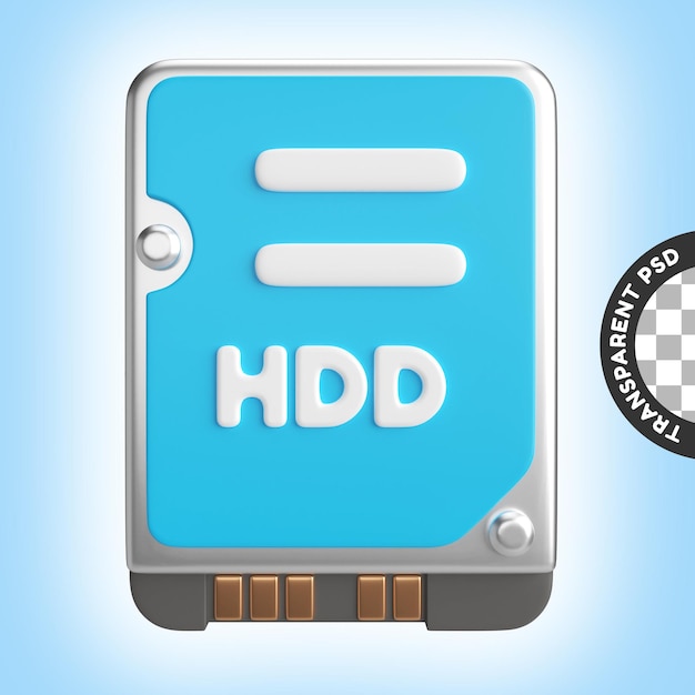 PSD ikona ilustracji hdd 3d