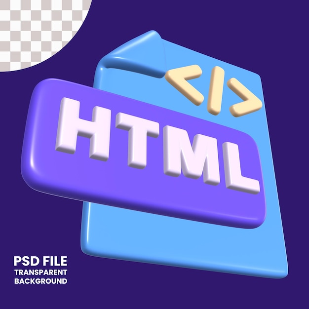 Ikona ilustracji pliku HTML 3D