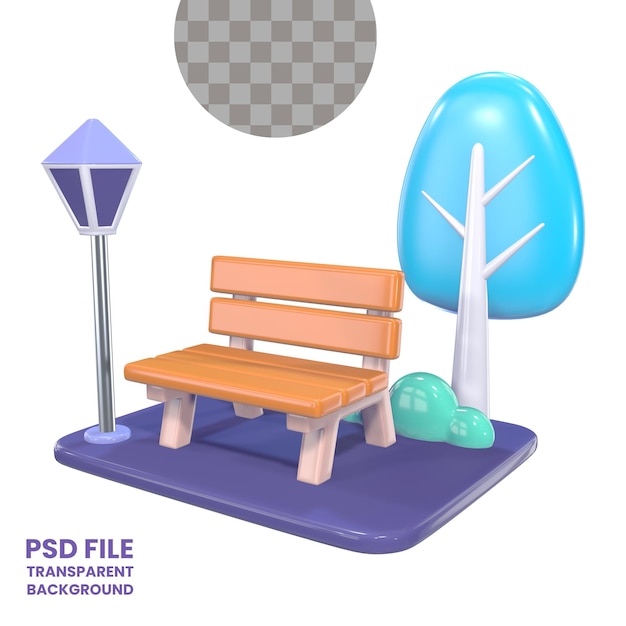 Ikona ilustracji publicznej parku 3D